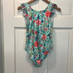 Floral Ruffle Girls Swimsuit